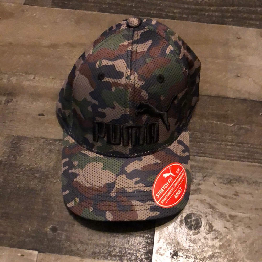 Puma Stretch Fit Camo Baseball Hat